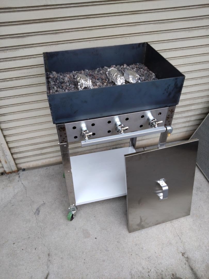 売れてます ネット専用品 石やきいも釜 キッチンカー プロパンガス用 焼きいも祭 Amazon.co.jp: 焼き芋機 架台付 LPガスコンロ付【個人宅配送不可